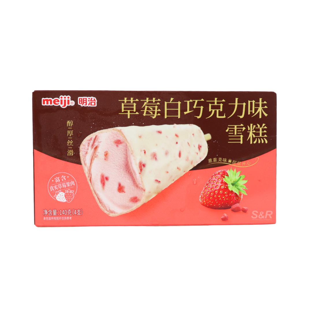 Meiji Strawberry White Chocolate Ice Cream 35g x 4 pieces